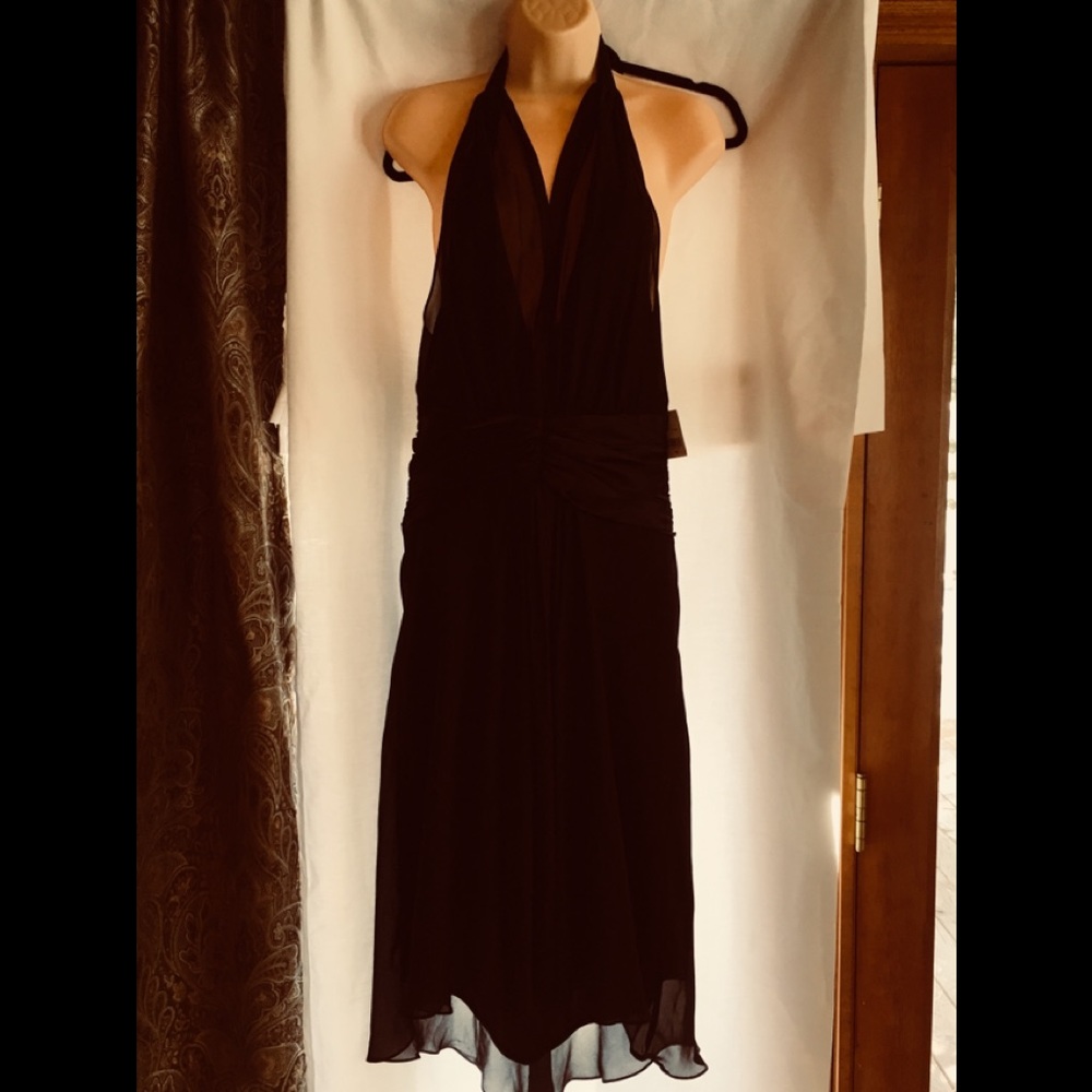💥London Times Black Halter Special Occasion Dress